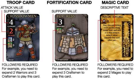 Fallen Lands' card types